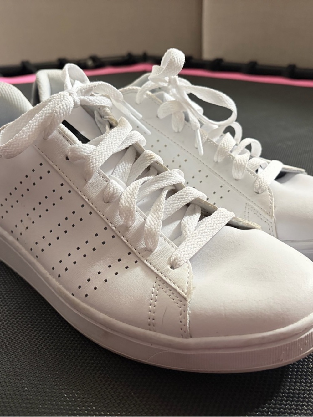 K-Swiss White Women's Perforated Lace-Up Sneakers
